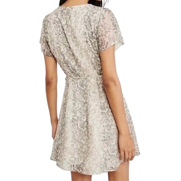 Abercrombie & Fitch Lace Overlay Wrap Dress M Viscose/Polyester - Picture 2 of 8